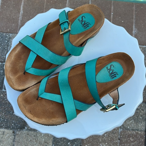 Söfft leather sandal. Turquoise 8.5M - Picture 2 of 7